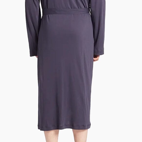 ❤️ HANRO MEN'S NIGHT AND DAY COTTON BLACK IRIS DARK NAVY BLUE BATHROBE XL LUXURY - Picture 5 of 12